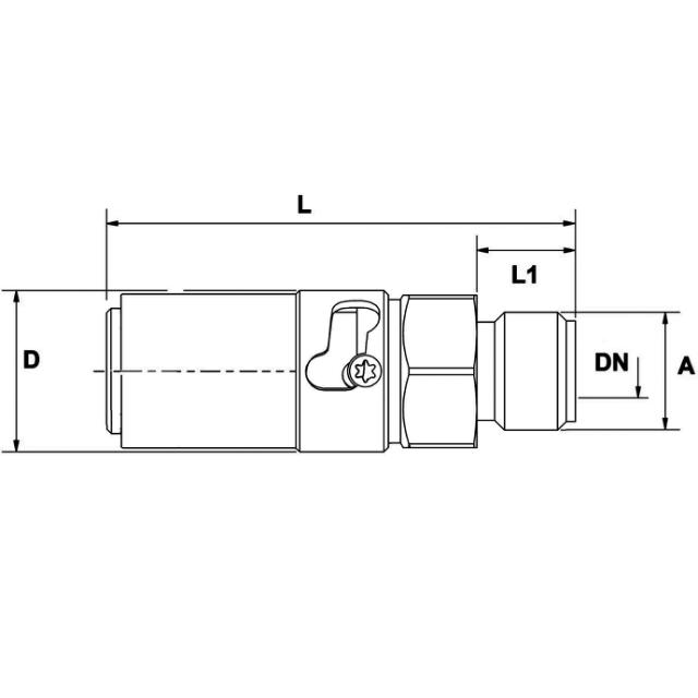 Safety Coupling, Type TS, 1/4 Male, Threaded