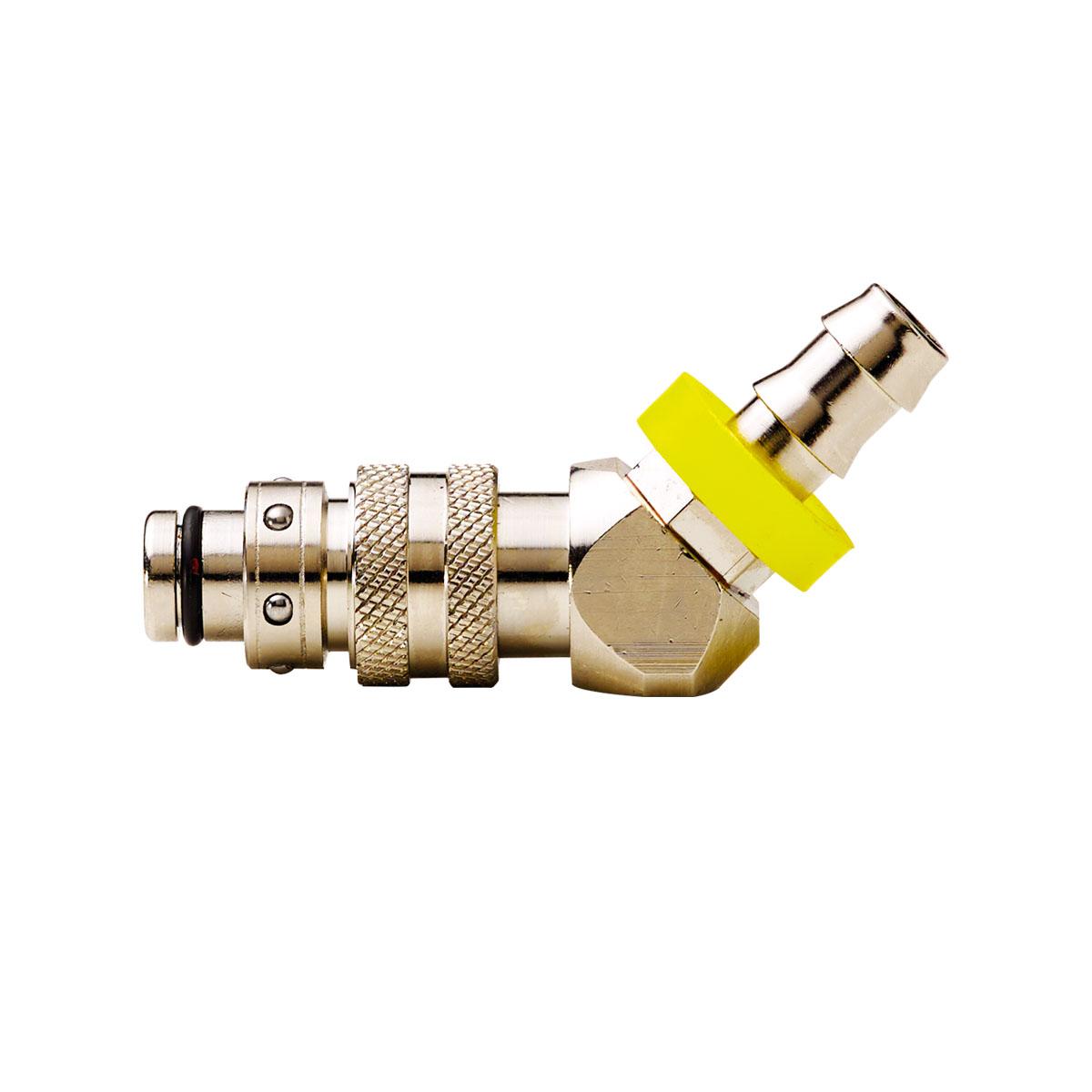 Push Lock-liitin 45° letkukaralla