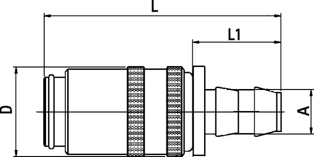 Couplier Push Lok, Straight, ø19, Non Valved