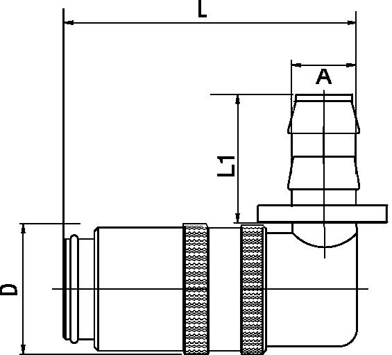 Couplier Push Lok, 95°, ø19, Non Valved