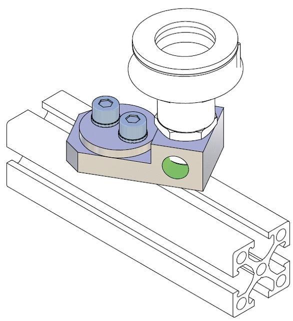 Vacuum Cup Mounting Bracket - Adjustable M5-M5