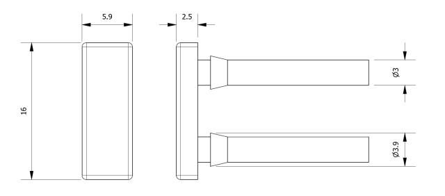 Insert Pad, Viton, 25x13x2 for Grippers GZ2016 & PG-20, PG-2